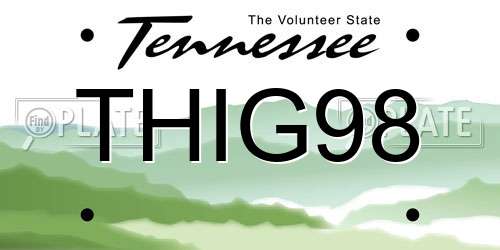 THIG98 Tennessee License Plate