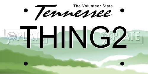 THING2 Tennessee License Plate