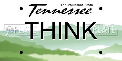 THINK Tennessee License Plate