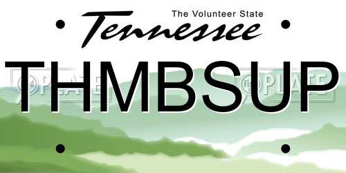 THMBSUP Tennessee License Plate
