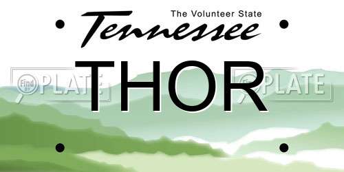 THOR Tennessee License Plate