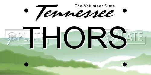 THORS Tennessee License Plate