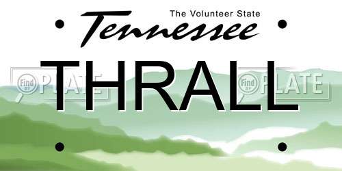 THRALL Tennessee License Plate