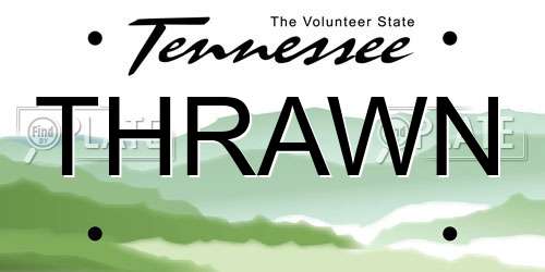THRAWN Tennessee License Plate