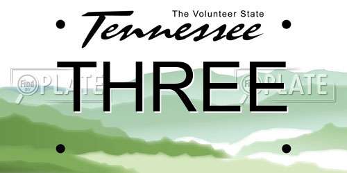 THREE Tennessee License Plate