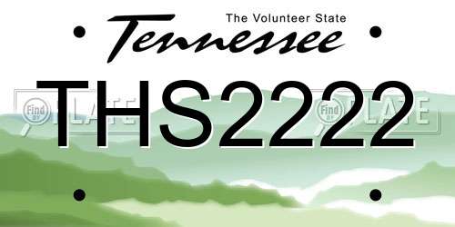 THS2222 Tennessee License Plate