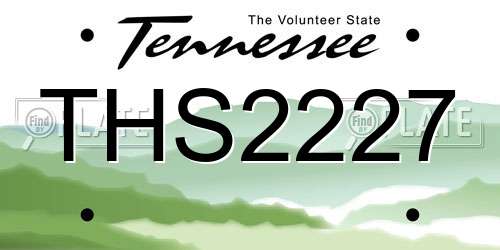 THS2227 Tennessee License Plate