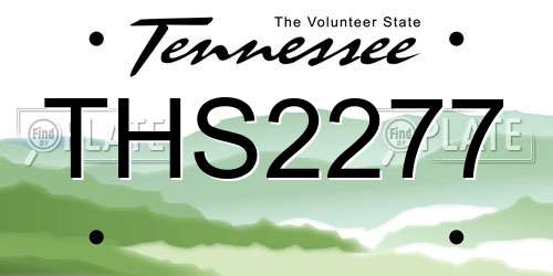 THS2277 Tennessee License Plate