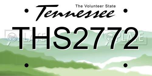 THS2772 Tennessee License Plate