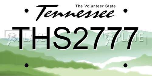 THS2777 Tennessee License Plate