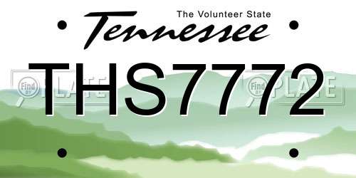 THS7772 Tennessee License Plate