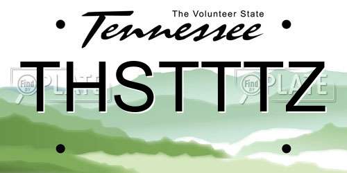 THSTTTZ Tennessee License Plate