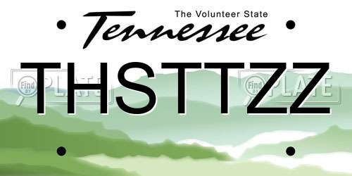 THSTTZZ Tennessee License Plate