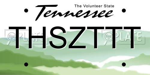 THSZTTT Tennessee License Plate