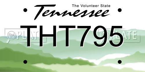 THT795 Tennessee License Plate