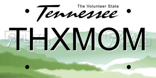 THXMOM Tennessee License Plate