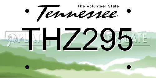 THZ295 Tennessee License Plate
