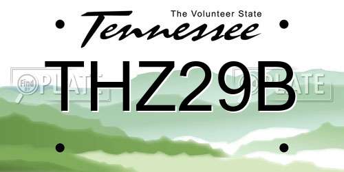 THZ29B Tennessee License Plate