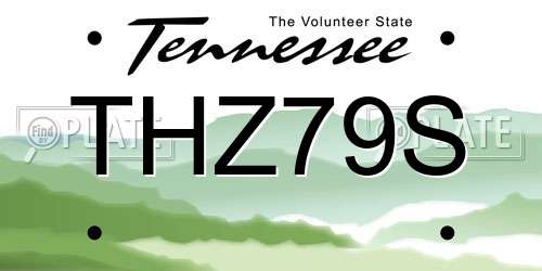 THZ79S Tennessee License Plate
