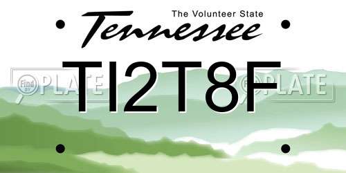 TI2T8F Tennessee License Plate