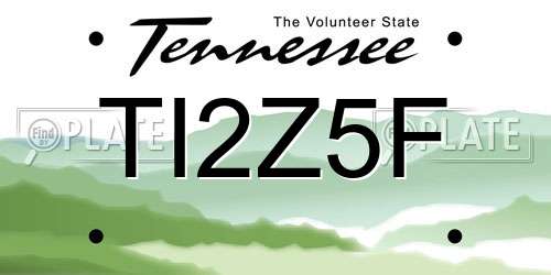 TI2Z5F Tennessee License Plate