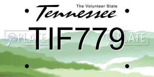 TIF779 Tennessee License Plate