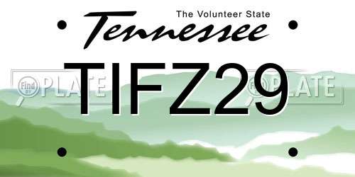 TIFZ29 Tennessee License Plate
