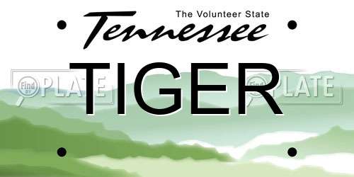 TIGER Tennessee License Plate