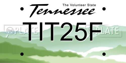 TIT25F Tennessee License Plate