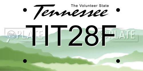 TIT28F Tennessee License Plate