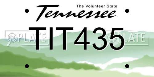 TIT435 Tennessee License Plate