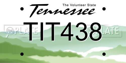 TIT438 Tennessee License Plate