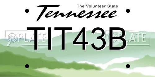 TIT43B Tennessee License Plate