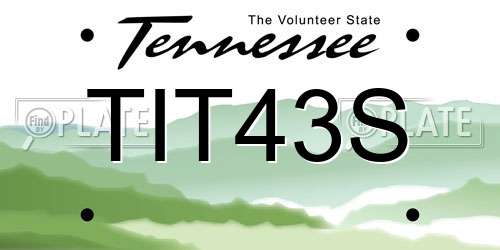 TIT43S Tennessee License Plate