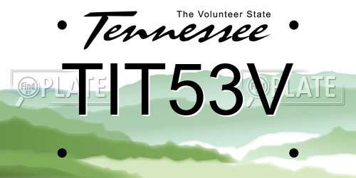 TIT53V Tennessee License Plate