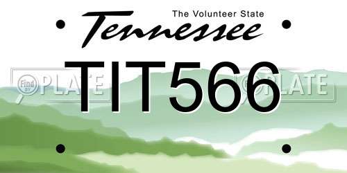 TIT566 Tennessee License Plate