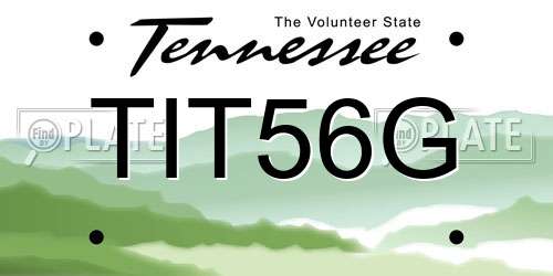 TIT56G Tennessee License Plate