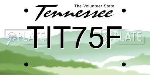 TIT75F Tennessee License Plate