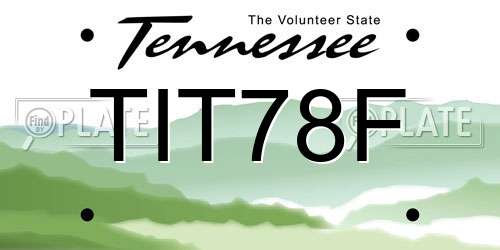 TIT78F Tennessee License Plate