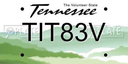 TIT83V Tennessee License Plate