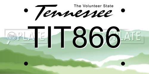 TIT866 Tennessee License Plate