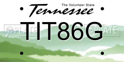 TIT86G Tennessee License Plate