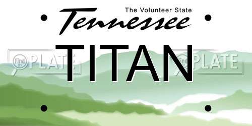 TITAN Tennessee License Plate