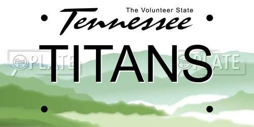 TITANS Tennessee License Plate