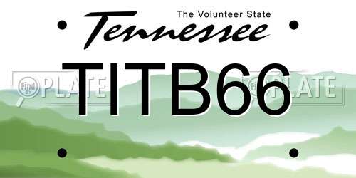 TITB66 Tennessee License Plate