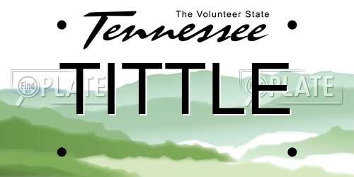 TITTLE Tennessee License Plate