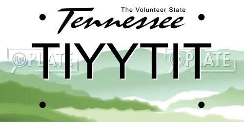 TIYYTIT Tennessee License Plate