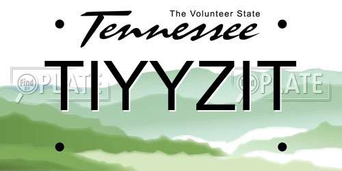 TIYYZIT Tennessee License Plate