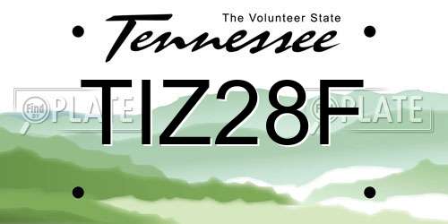 TIZ28F Tennessee License Plate