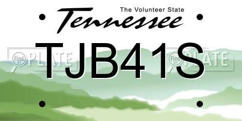 TJB41S Tennessee License Plate